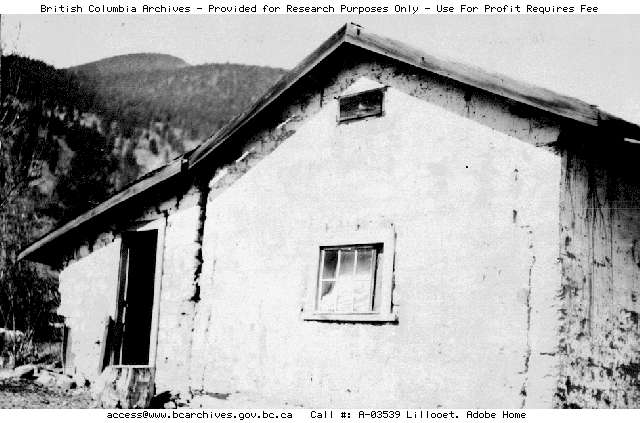 BC Archives # A-03539, Adobe House, Lillooet, 1920s