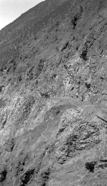 BC Archives # I-57557, The Rock Cut between Lytton and Lillooet - 1909, ph. Frank Swannell