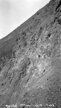 BC Archives # I-57556, Big Slide on Lytton-Lillooet Road - 1909, ph. Frank Swannell