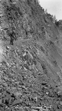 BC Archives # I-57555, Big Slide on Lytton-Lillooet Road - 1909, ph. Frank Swannell