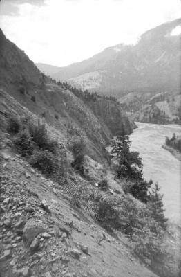 The Big Slide on the Lytton-Lillooet Road, 1940s