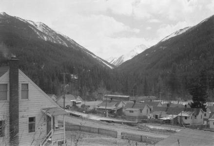 View of Bralorne 2nd Townsite looking towards Noel Creek Photo: E. 'Andy' Cleven