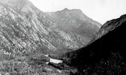 BC Archives # I-52525, Bridge River Valley above Dam, 1920s (before Carpenter Lake)