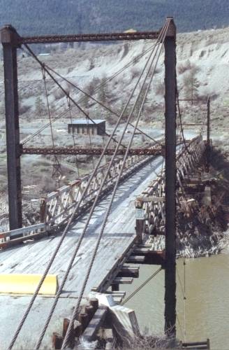 Old Royal Engineers' Bridge and BCR Bridge, Lillooet Canyon