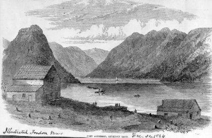 BC Archives # PDP00065 - View of Port Anderson (D'arcy) from London Illustrated News, 1864