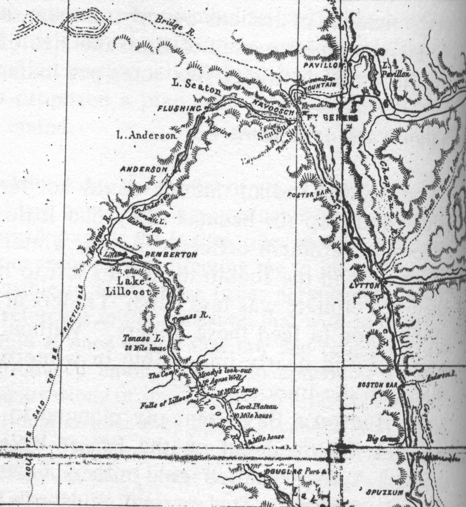 RE map of Douglas Road lakes route