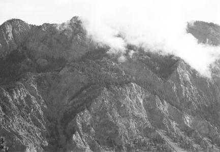 View of high part of Fountain Ridge from Cayoosh Park, Lillooet