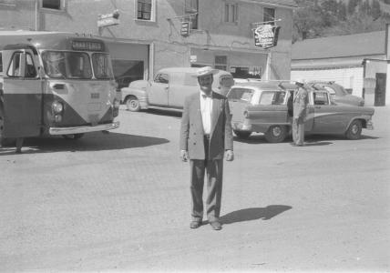 Lillooet Hotel, Main Street Lillooet BC 1958 (Fran Dowie of the Barkerville Show?) Photo E. 'Andy' Cleven