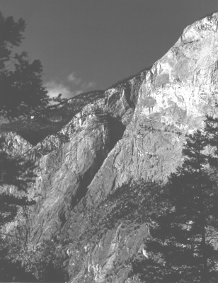 Main wall of Marble Canyon, Pavilion Lake BC
