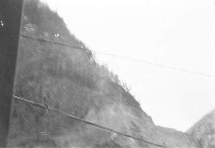View from Windshield during drive over Mission Mountain, 1950s