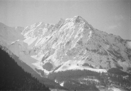 View of Mt Brew from Seton Lake (telephoto of peak)