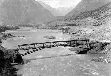 BC Archives # G-00363, Old Royal Engineers Bridge, Lillooet pre-1910