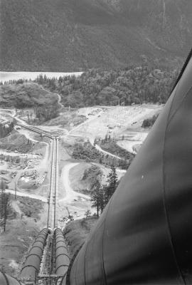 Penstocks (No. 2) with view of Mission Ridge