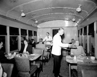 BC Archives # I-29067, PGE dining car, 1954