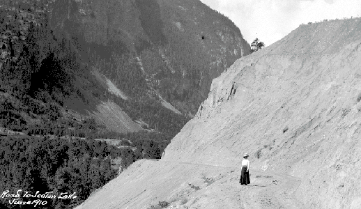 BC Archives # I-33338, Wagon Road to Seton Lake from Lillooet, June 1910, photo Frank C. Swannell